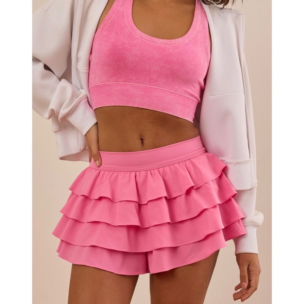 AS‎ Revival Pink Tiered Ruffle Skort Womens Size XS Athletic Skirt NWT